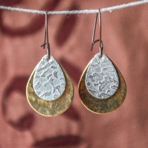 Imagine Pierced Earrings Brass & Nickel Made in USA Retail: $18 Brand New!